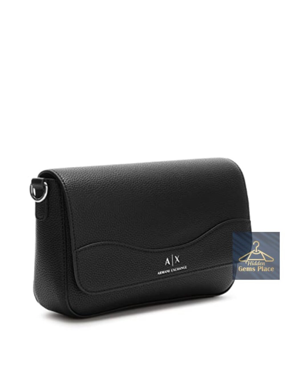 Vegan leather crossbody bag with metallic logo, snap closure, 1.8L capacity - Picture 2 of 3